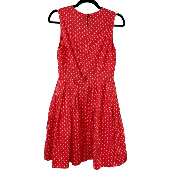 NWT Gap Pink 100% Cotton Fit & Flare Polka For Print Dress Women’s Size 0 - Picture 2 of 7